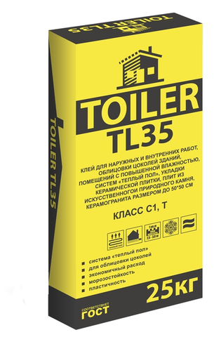 Клей для плитки TOILER TL 35 25 кг